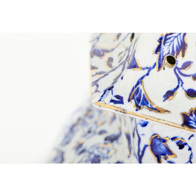 Blue 19th Century Large English Porcelain Covered Urn For Sale - Image 8 of 13