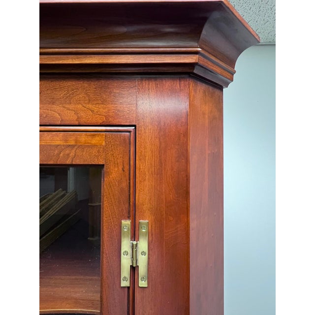 Brown Henkel Harris Wild Black Cherry Style 1114 12 Pane Corner Cabinet For Sale - Image 8 of 11