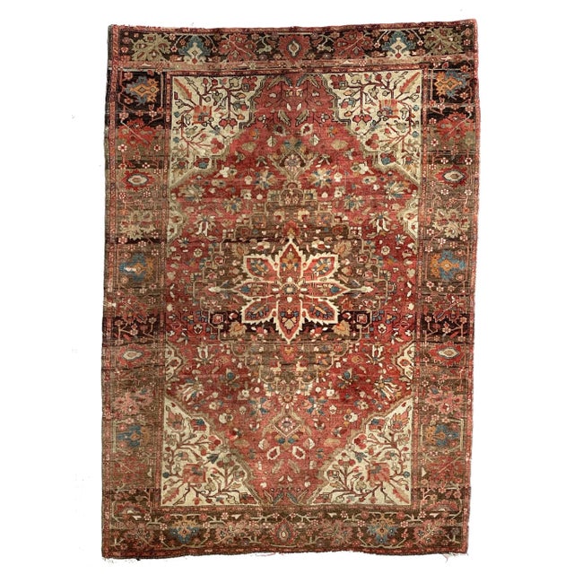 1930s Persian Ferahan Sarouk Lamb Wool Rug, 3.6 x 4.11 For Sale - Image 11 of 11