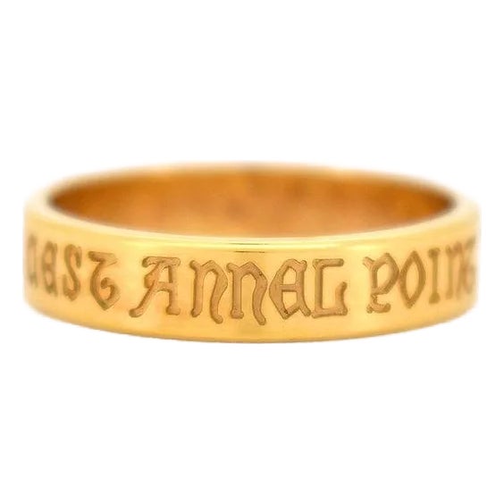 Mellerio - l'Annel - 18-Carat Gold Ring With Provençal Inscription, Size 6 For Sale
