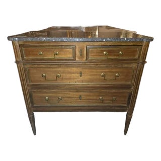 Mid 20th Century LXVI Commode With Marble For Sale