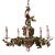 Early 20th Century French Metal Painted Flowers & Leaves Five-Light Chandelier For Sale