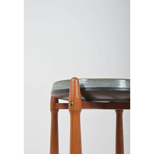 Side Table with Ceramic Bowl by Hundevad and Basse for Knabstrup, 1960s For Sale - Image 6 of 11