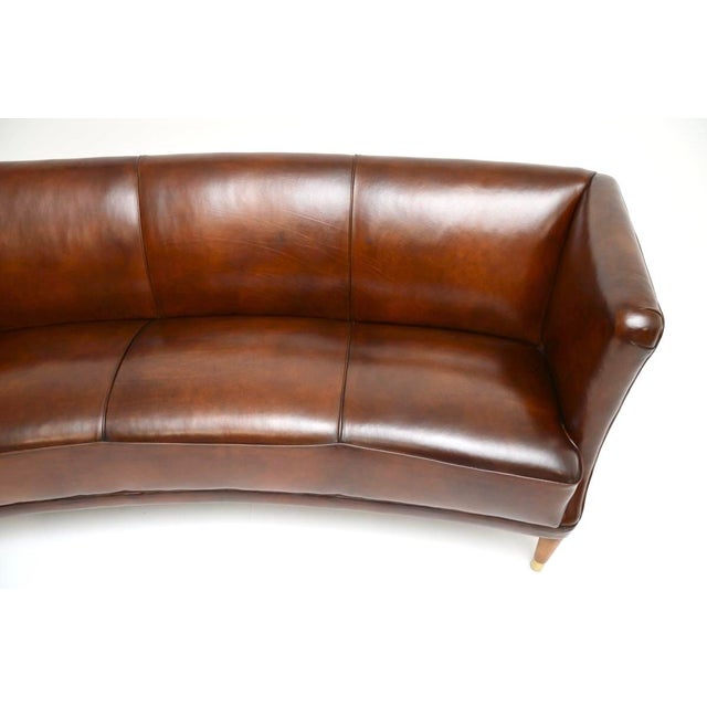 Brown Vintage Danish Leather Sofa, 1950s For Sale - Image 8 of 11