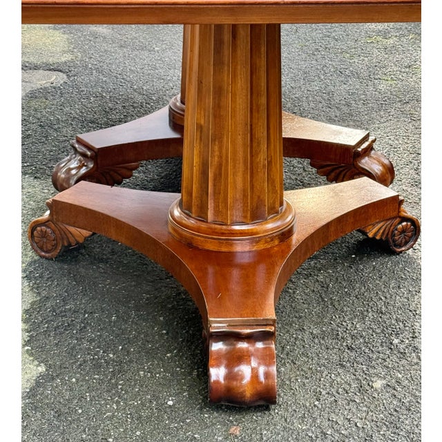 Henredon 18th Century Inspired Neoclassical Double Pedestal Dining Table With 2 Leaves For Sale - Image 11 of 12
