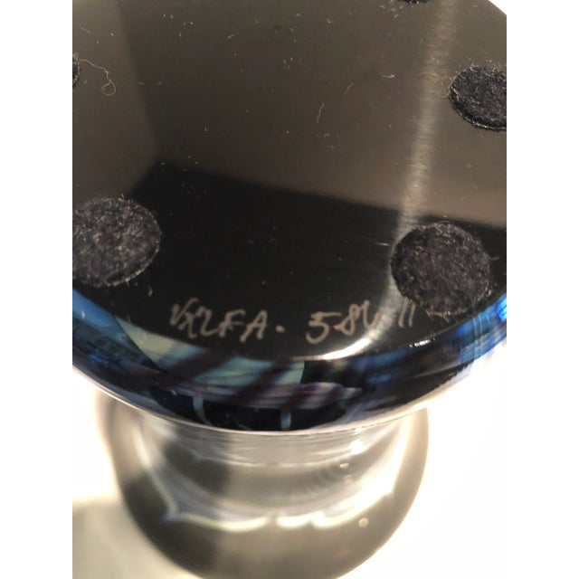 Blue 1980s Correa Studios Iridescent Flared Vase For Sale - Image 8 of 13