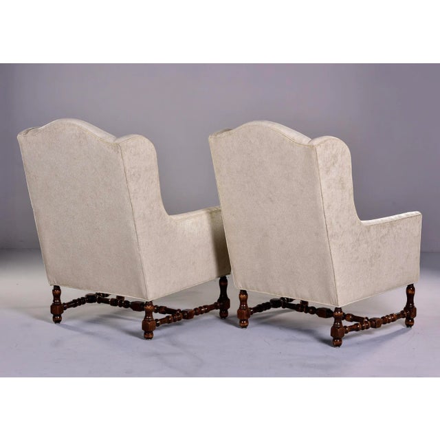 Wood Pair Early 20th Century Tall French Armchairs With Turned Walnut Frames For Sale - Image 7 of 13