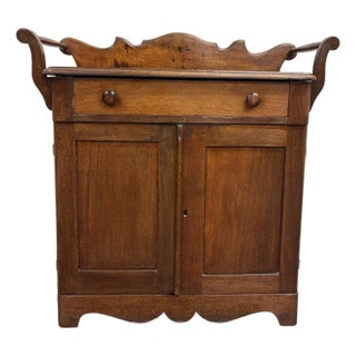 Antique 19th Century Primitive Walnut Dry Sink Washstand For Sale