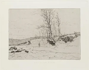 Landscape Etching on Paper by Edoardo Perotti, 1880s