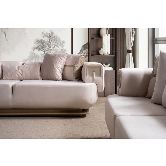 New Athena 3–Piece Modern Curved Silhouette Luxury Sofa Set - Sofa , Loveseat & Chair For Sale - Image 9 of 18