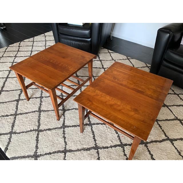 MidCentury Willett Low Cherry End Tables a Pair Chairish
