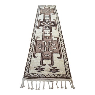 1970s Hand-Knotted Kurdish Runner Rug For Sale