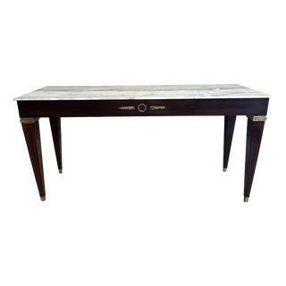 Console Table with Marble Top, 1950s For Sale