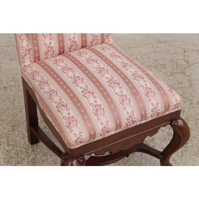 Pair of High Back Upholstered Chairs For Sale - Image 12 of 17