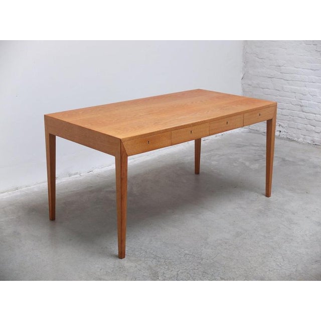 Contemporary Model 36 Freestanding Desk in Oak by Severin Hansen for Haslev, 1958 For Sale - Image 3 of 18