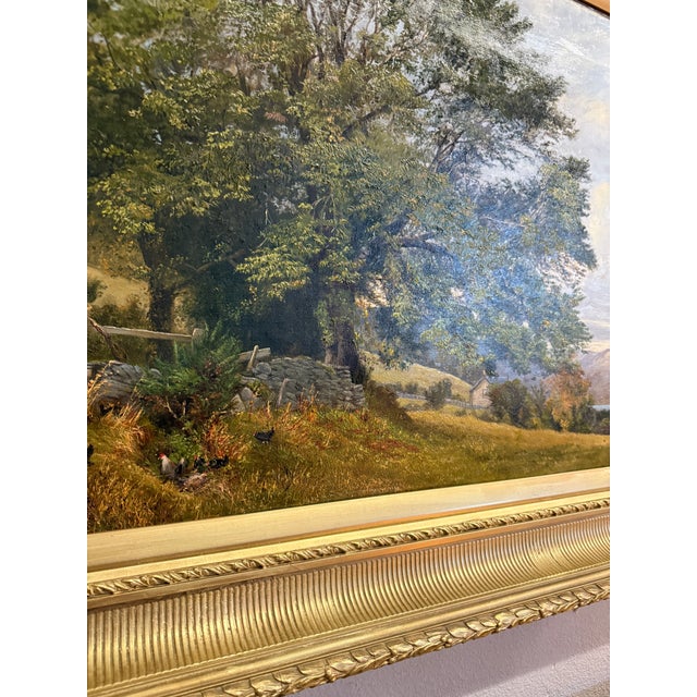 A Glimpse of Lock Lomond by Hamilton Maxwell 1885 Large Landscape Oil Painting For Sale - Image 6 of 12
