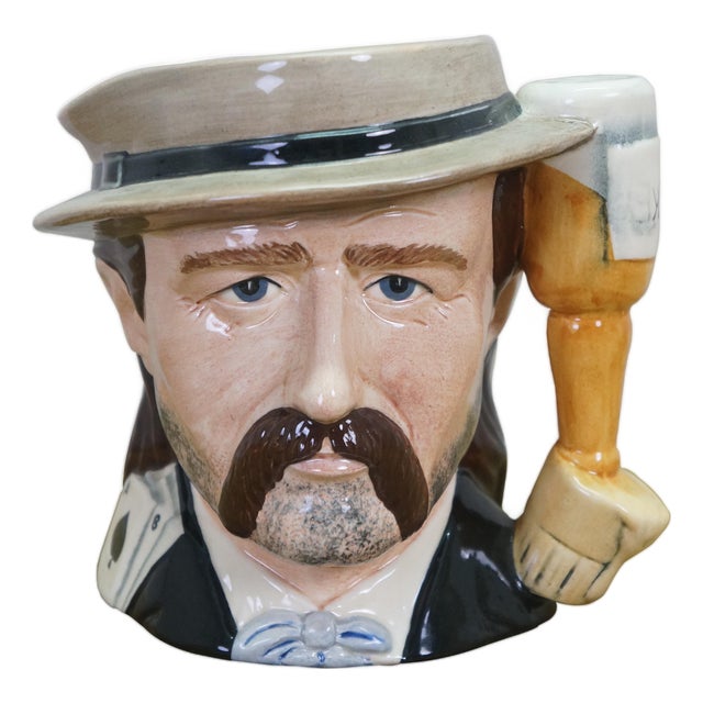 American Royal Doulton Wild West Bill Hickock Whiskey Bottle Toby Character Jug For Sale