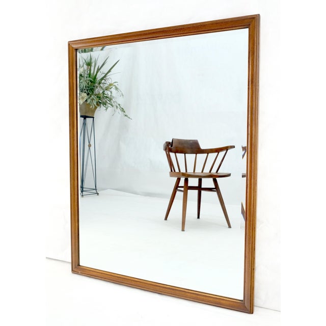 American Walnut 40x52" Rectangle Wall Mirror Mitn For Sale - Image 10 of 12