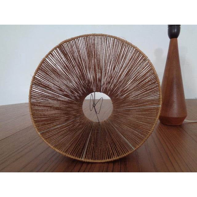 Mid-Century Teak and Sisal Table Lamp, Denmark, 1950s For Sale - Image 11 of 12