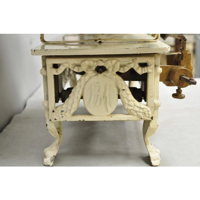 White Antique Putzeys & Melot Liège Belgium Neoclassical Style Cast Iron Baby Scale For Sale - Image 8 of 18
