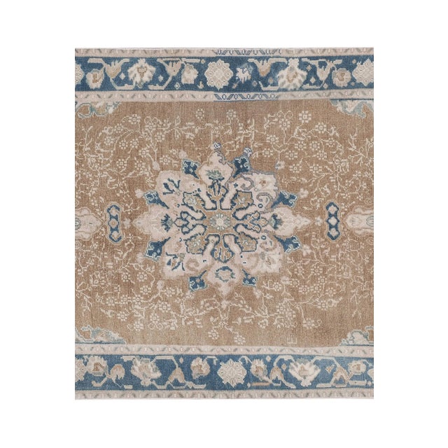 Vintage Tan Wool Anatolian Karapinar Rug 4'9" X 7'11" For Sale In Philadelphia - Image 6 of 13