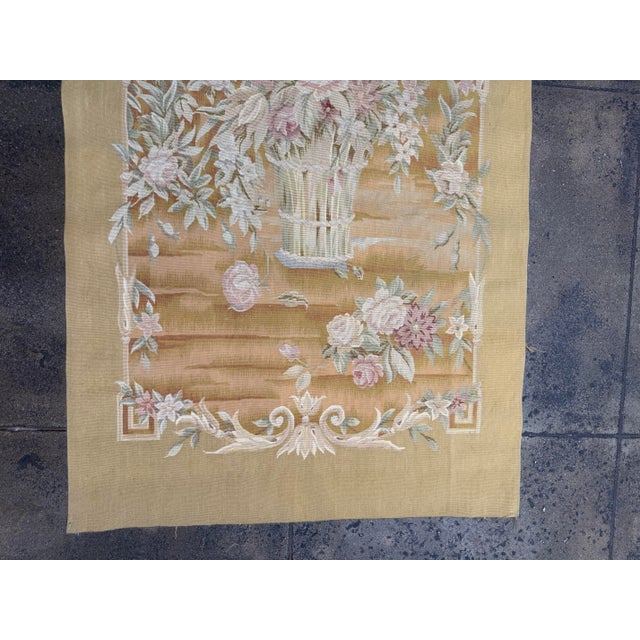 2000 - 2009 Vintage French Floral Tapestry Runner, Circa 2000 For Sale - Image 5 of 8