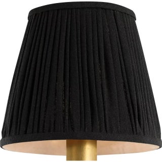 Visual Comfort Signature 6" Pleated Black Linen Shade For Sale