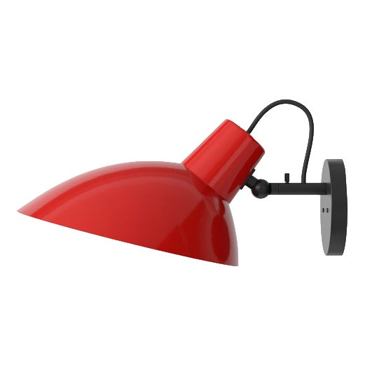 VV Cinquanta Black and Red Wall Lamp by Vittoriano Viganò for Astep For Sale
