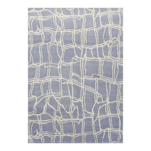 Nepalese Modern Wool & Silk 4X6 Slate Blue & Grey Handmade Area Rug #9902908