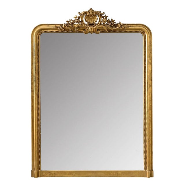 French French 19th Century Louis Philippe Gilt Mantel Mirror For Sale - Image 3 of 11