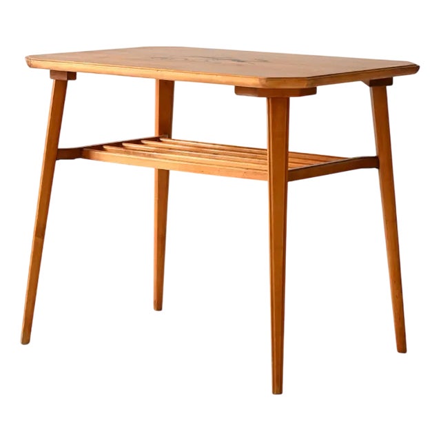 Vintage Scandinavian Birch Coffee Table with Inlay, 1940s For Sale