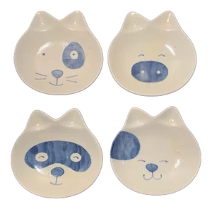 Mid 20th Century Kotobuki Cat Sushi Plates- Set of 4