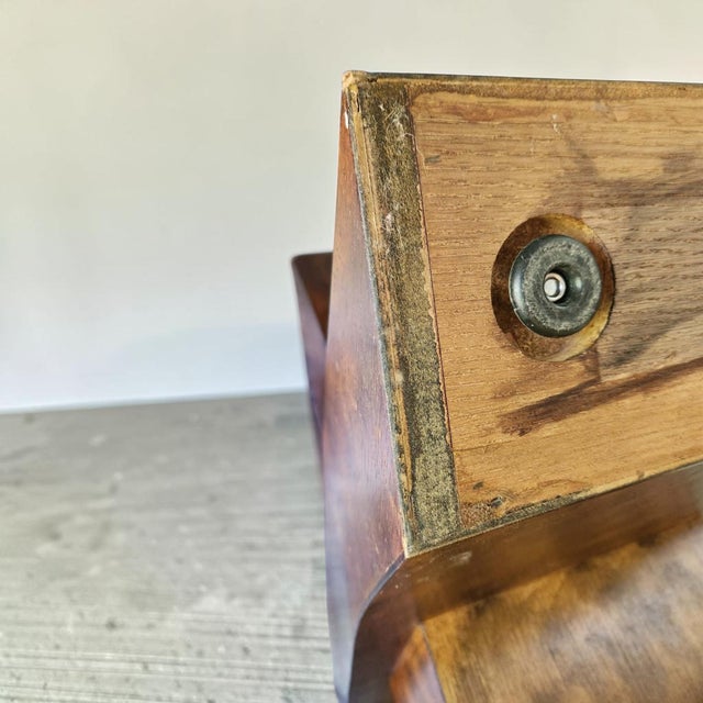 1970s Postmodern Interlocking Burl Wood X-Base Entry Table or Expandable Dining Base For Sale In Greensboro - Image 6 of 7