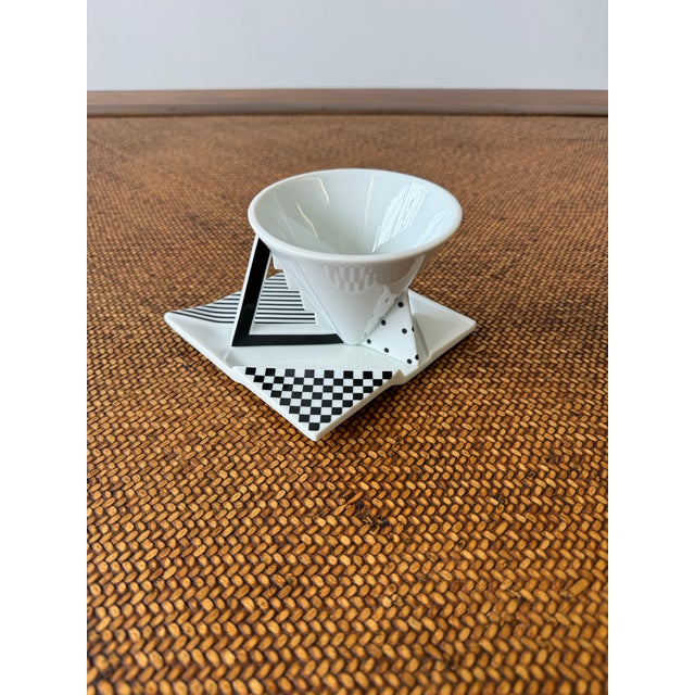Ceramic 1990s Memphis Style Helena Uglow "Millennium" for Mikasa Cup & Saucer Set - 8 pcs For Sale - Image 7 of 14