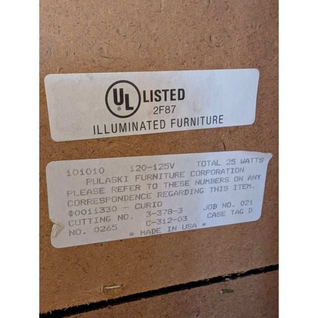 Mid 20th Century Pulaski Curio Cabinet Double Doors Light For Sale - Image 18 of 18