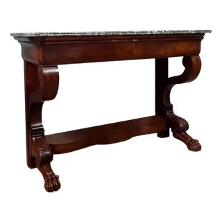 Large Empire Mahogany Console Table For Sale