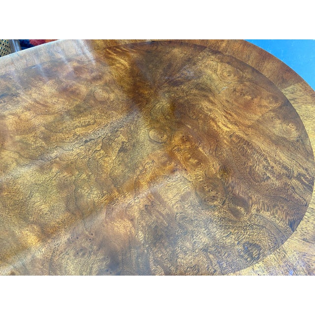 1980s Drexel Heritage Kidney Shaped Burled Wood Executive Desk For Sale - Image 5 of 12
