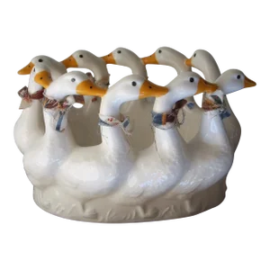 Michael Mörtl Styled Ceramic Round of Geese Planter