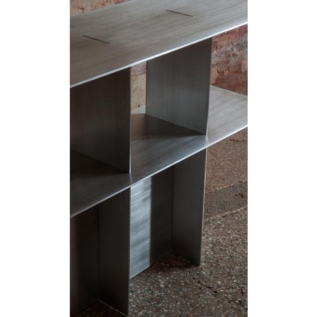 Soft Futurism Lamina Console in Aluminum by Filippo Andrighetto For Sale - Image 4 of 10