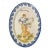 Vintage Antique Italian Fiancé Hand Painted 16" Oval Serving Dish Tray - Primavera For Sale