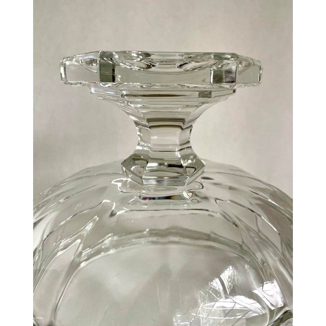 1950's Art Deco Crystal Pedestal Centerpiece Bowl For Sale - Image 10 of 12