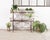 A charming French two-tier iron wirework baker's rack, plant stand, or pâtisserie display. The design features a defining...