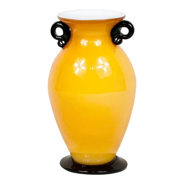 Vintage Murano Style Art Glass Vase For Sale