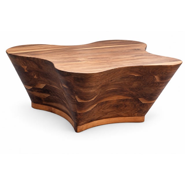 Mid-Century Modern Sculptural Walnut Mid Century Style Coffee Table For Sale - Image 3 of 12