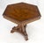 Brown Fine Hexagon Burl Wood Top Tripod Carved Scroll Base Rope Edge Center Table MINT For Sale - Image 8 of 17