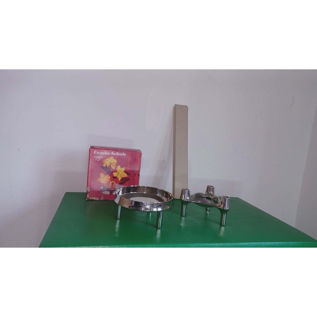 Modular candleholder + bowl by ceasar stoffi & fritz nagel for bmf, 1970s, set of 2 + 1 x original packaging +++ 3 x new...