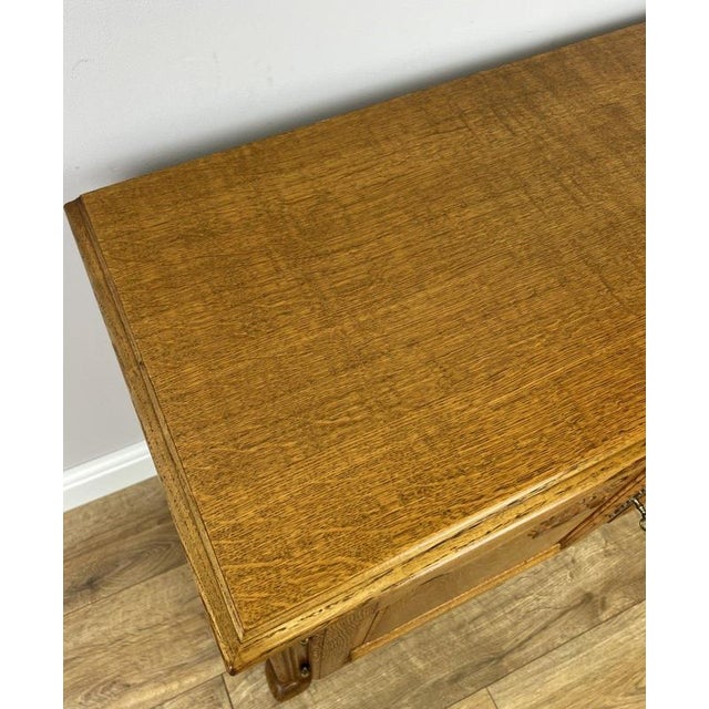 Vintage Louis XIV French Oak Sideboard with Carved Cupboard For Sale - Image 12 of 15