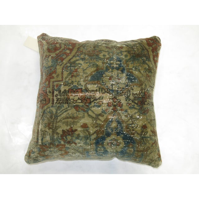 Mohtasham Medallion Persian Rug Pillow For Sale - Image 4 of 5