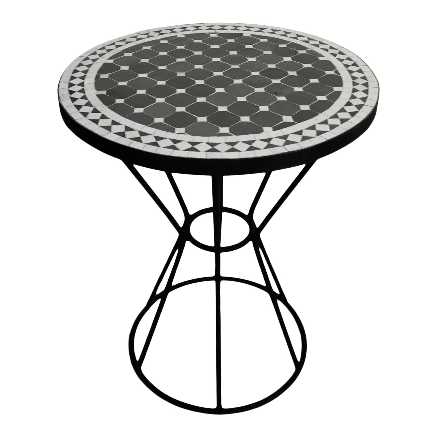 Outdoor Black White Mosaic Bistro Table Chairish