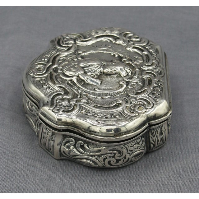 19th Century 19th Century Grand Tour Silver Box, Likely Made in Germany For Sale - Image 5 of 8
